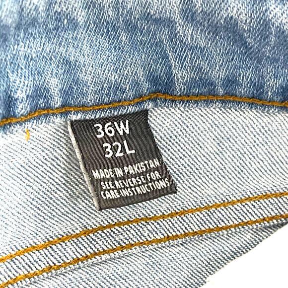 Focus Jeans With Pink/Black Stripe Bandana Patches Paint Splattered Distressed - Picture 5 of 7